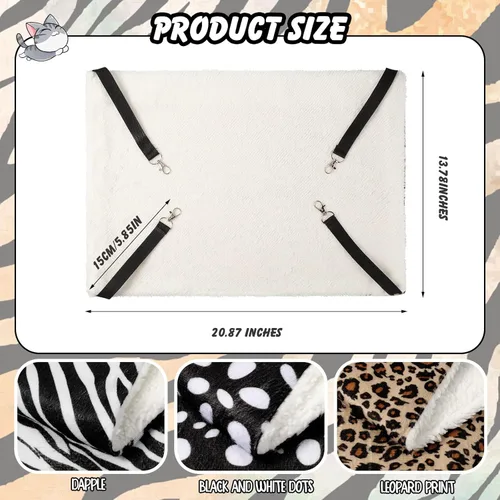 Miniatura 2 de BBTO Hamaca reversible para mascotas, hamaca colgante de felpa suave para gatos, cama de conejillo de indias, jaula para ratas, accesorios