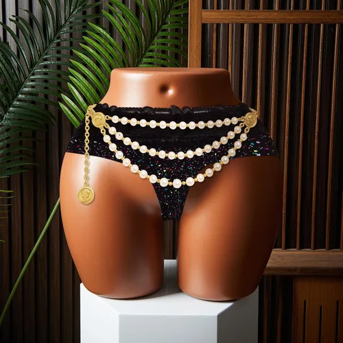 Miniatura 4 de Briwooody maniquí brasileño curvo de cadera BBL de cuerpo medio afroamericano femenino para exhibición de ropa interior de panty (marrón oscuro)