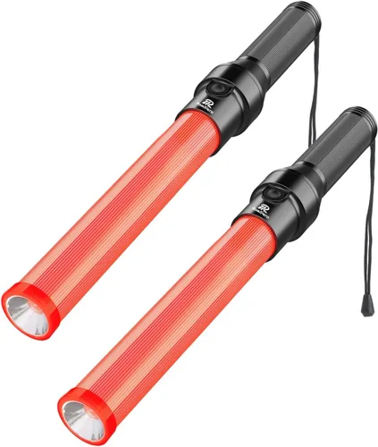 Miniatura 12 de RoadHero Paquete de 4 Bastones de Tráfico, Bastones de Control de Tráfico LED de 16 Pulgadas, Varitas de Luz de Seguridad Nocturna con 3 Modos