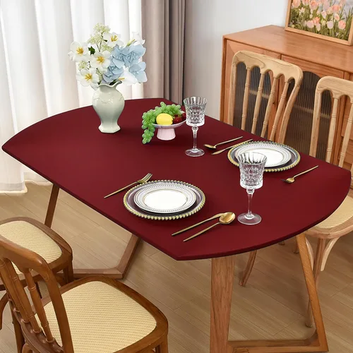 Miniatura 16 de Mantel redondo de elastano ajustable de 48 pulgadas, mantel plegable elástico de picnic, mantel elástico para mesa de patio, manteles lavables