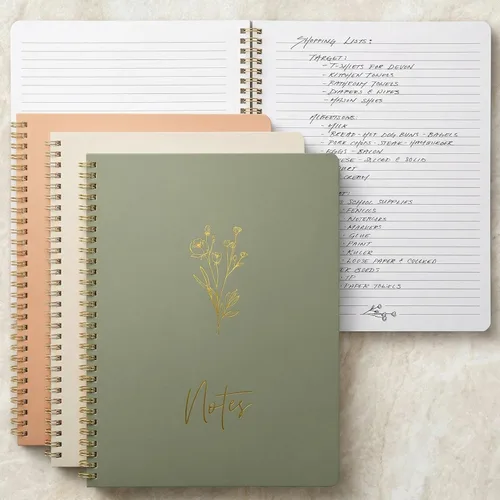 Miniatura 11 de ZICOTO Set de 3 Cuadernos de Espiral Estéticos para Mujeres - Lindo Diario/Cuaderno de 7x5 con Páginas Rayadas de Regla Universitaria - Suministros
