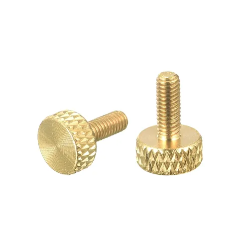uxcell 2 tornillos moleteados de latón para pulgar, M3x8mm de agarre plano, perno de sujeción para electrónicos, mecánicos