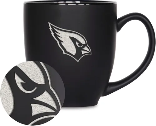 Miniatura 13 de Rico Industries Taza Bistro Mate Negra de Fútbol Americano NFL de 15 onzas - Para Bebidas Calientes o Frías - Logotipo del Equipo Grabado para una
