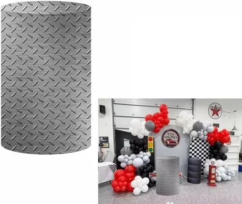 Miniatura 11 de Fundas de fondo de arco con textura de cuadros blancos y negros, bandera a cuadros de 2.5 x 6 pies, fondo de pared elástico para fotografía