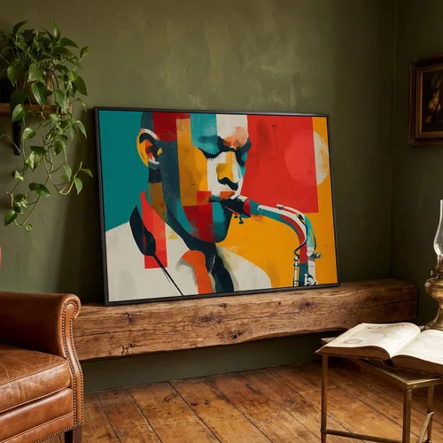 Miniatura 30 de LuxeWood Arte de Pared Musical en Lienzo - Impresiones Temáticas Musicales Medianas y Grandes para Sala de Estar, Oficina, Estudio, Airbnb