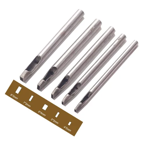 Miniatura 7 de Junetree Juego de 4 perforadores de cuero para manualidades de 0.197-0.394 in con forma de estrella de cinco puntas para cinturón, reloj, banda de 5