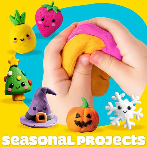 Miniatura 5 de Play-Doh Arcilla perfumada que se seca al aire, paquete de verano de 2 unidades, 1 fresa rosa, 1 piña amarilla, artes y manualidades, suministros