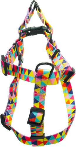 Miniatura 3 de Arnés para perro hembra, bonito patrón geométrico de triángulos geométricos, hebilla de liberación rápida, cuello halter ajustable para perros