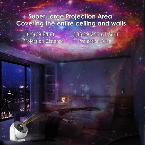 Miniatura 5 de Proyector Galaxy Pro para dormitorio, proyector de estrellas planetario 13 en 1 con sistema solar y constelación, proyector de luz de galaxia