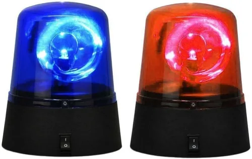 Miniatura 4 de anso Rotación azul LED policía coche baliza discoteca fiesta DJ lámpara DIY luz de alerta roja (rojo)