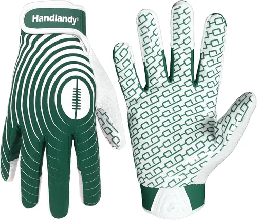 Miniatura 19 de HANDLANDY Guantes de fútbol para jóvenes, guantes receptores adhesivos para niños, guante de fútbol de súper agarre, mejor regalo para niños y niñas