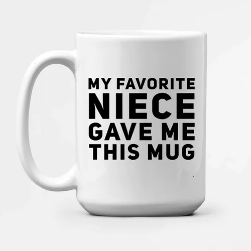 Miniatura 6 de Panvola Mi Sobrina Favorita Me Dio Esta Taza, Taza Divertida para Tíos y Tías, Regalos de Sobrina Sobrino, Día de las Madres, Día del Padre, Blanco