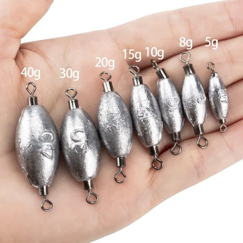 Miniatura 3 de THKFISH Pesas de pesca Pesas en línea, plomos de arrastre, pesos giratorios, de instalación rápida, plomo, con giro