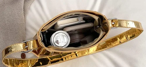 Miniatura 3 de Bolso hobo para mujer, de charol, de color plateado brillante, bolso de hombro Y2K, bolso de hombro para fiesta 2023