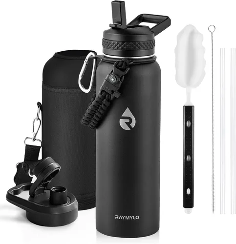 Miniatura 37 de RAYMYLO Botella de agua aislada de 24 onzas, de acero inoxidable con triple pared al vacío (fría durante 48 horas, caliente durante 24 horas), a
