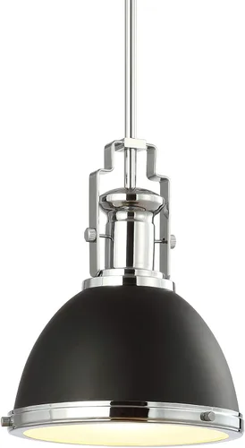 JONATHAN Y Lámpara colgante de cúpula LED de hierro industrial moderno de 10 pulgadas, accesorio colgante ajustable para isla de cocina o entrada,