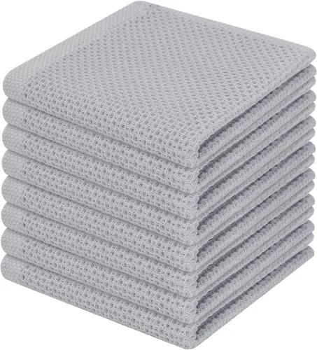 Miniatura 249 de Homaxy Paños de cocina de 100% algodón con tejido de gofre, ultra suaves, absorbentes, de secado rápido, 12 x 12 pulgadas, paquete de 6, amarillo