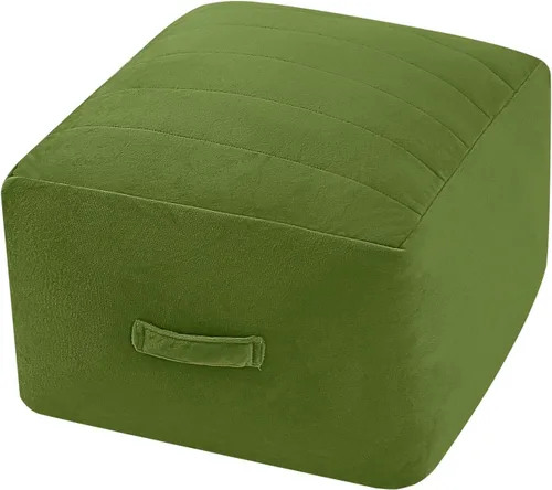 Miniatura 20 de MeMoreCool Puf Otomano Cuadrado Relleno Reposapiés, Puf de Suelo Reposapiés con Relleno de Trozos de Espuma, Otomano Relleno Suave Reposapiés