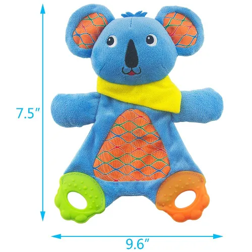 Miniatura 4 de teytoy My First Baby - Juguete de dentición, 2 piezas de tela suave arrugada, juguetes para bebés y niños, perfecto para baby shower (león y koala)
