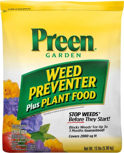 Miniatura 11 de Preen Garden Weed Preventer Plus Plant Food 31.3 lb. Bolsa - Fertilizante granular multiusos con control de malezas preemergente para jardines