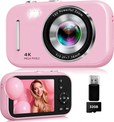 Miniatura 10 de Cámara digital, cámara de vlogging de enfoque automático 4K para fotografía, cámara de apuntar y disparar de 48 MP con modo de belleza y guía