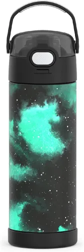 Miniatura 23 de THERMOS FUNTAINER Botella de acero inoxidable con aislamiento al vacío de 16 onzas con tapa ancha de canalón, Rosa Neón