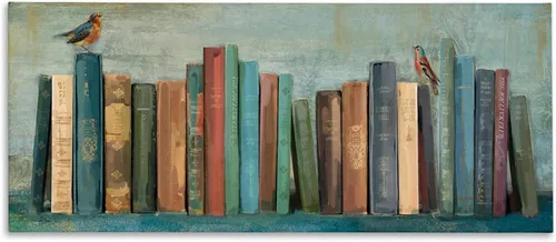 Miniatura 8 de Stupell Industries Main Line Studio - Estantería de pared con diseño de libros y pájaros, 17 x 7 pulgadas, fácil de colgar y resistente, fabricada