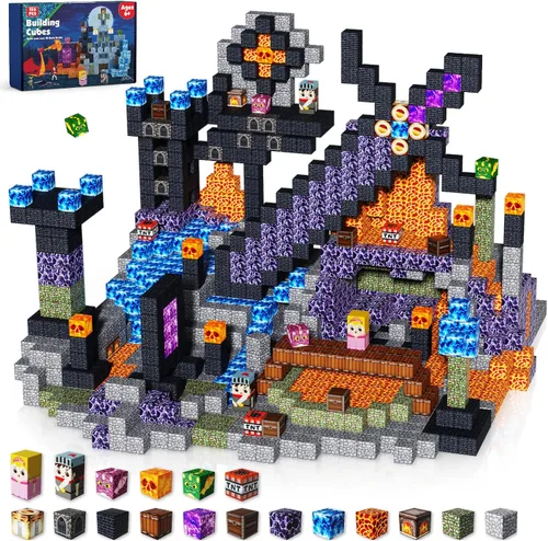 Miniatura 8 de Goody King Bloques Magnéticos Juego de 150 Bloques de Construcción Magnéticos, Imanes Apilables para Niños, Juguete Sensorial para Juguetes