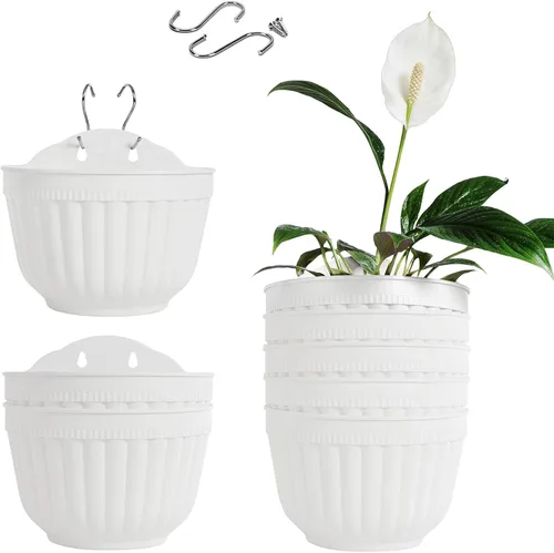 Miniatura 10 de Maceta de resina colorida para colgar en la pared, 8 unidades, maceta vertical para jardín, sala de estar, ventana, colgar en interiores