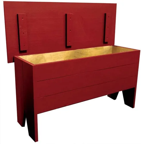 Miniatura 12 de Banco de almacenamiento de madera de 3 pies de largo (blanco cabaña)
