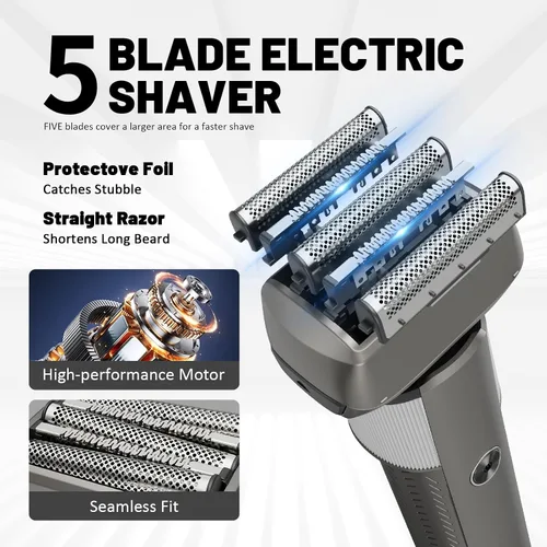 Miniatura 2 de Afeitadoras de aluminio para hombres, afeitadoras de viaje profesionales, maquinillas de afeitar eléctricas para afeitarse la cara, maquinilla