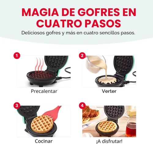 Miniatura 6 de Dash Mini Waffle Maker- Compact Electric Iron for Creative Homemade Treats - PTFE nonstick surface - Easy-to-Clean - Perfect for Kids & Families