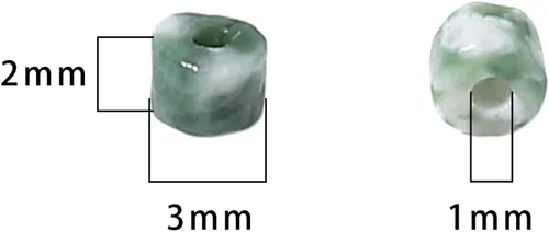 Miniatura 5 de BEADIA Cuentas de jade africano natural en cilindro corto 2x3mm 155 piezas Tubo cuentas sueltas semipreciosas para hacer joyas Diseño