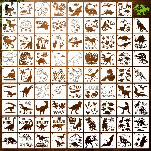 Miniatura 9 de 80 Piezas Plantillas de Navidad de 4 x 4 Pulgadas para Pintar sobre Madera, Plantillas Reutilizables de Feliz Navidad con Adornos y Copos de Nieve