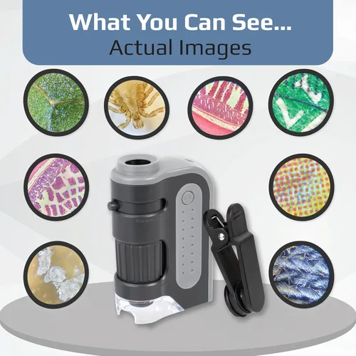 Miniatura 3 de Carson Adaptador de Digiscoping para smartphone MicroBrite Plus 60x-120x con luz LED microscopio de bolsillo con aplicación CarsonCam para teléfono