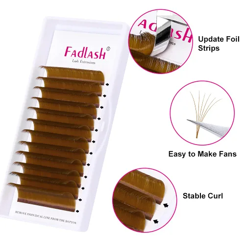 Miniatura 2 de Extensiones de pestañas con volumen, pestañas fáciles de abanico, rizo C, extensiones de volumen, extensiones de pestañas de colores de imitación