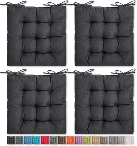 Miniatura 15 de SQUARE MOON Paquete de 4 cojines para silla, cojines de asiento, almohadillas para silla, tapete para silla de interior y exterior, sillas de Beige