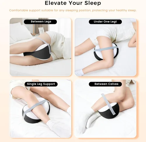 Miniatura 6 de Almohada de rodilla para dormir de lado, almohada de espuma viscoelástica para dormir de lado, correa ajustable y funda lavable extraíble
