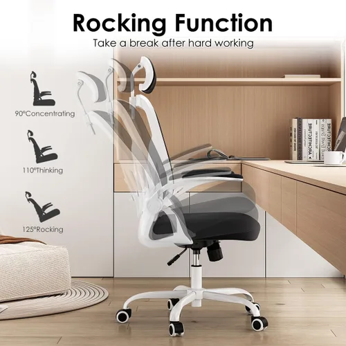 Miniatura 3 de Office Chair Ergonomic Desk Chair, 300LBS Capacity, High Back Computer Chair with Lumbar Support, Flip-up Armrests Swivel Task Chairs for Long Hours