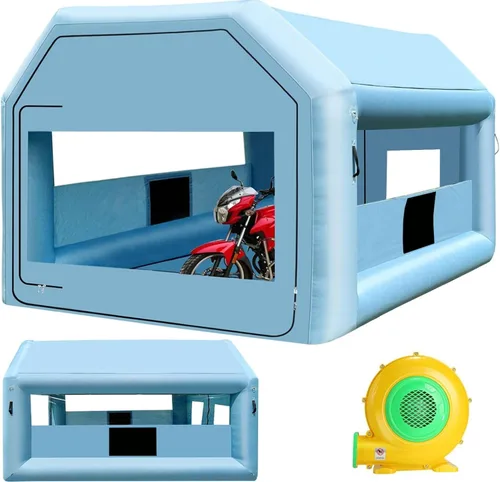 LVAOSTT Cabina de Pintura 10x8.2x8.2 Pies Cabina de Pintura Inflable Carpa de Cabina de Pulverización Portátil con Sistema de Soplador y Filtro de