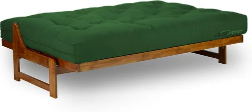 Miniatura 4 de Nirvana Futons Colchón de futón completo de felpa, cómodo de 8 pulgadas, sarga verde cazador, fabricado en Estados Unidos
