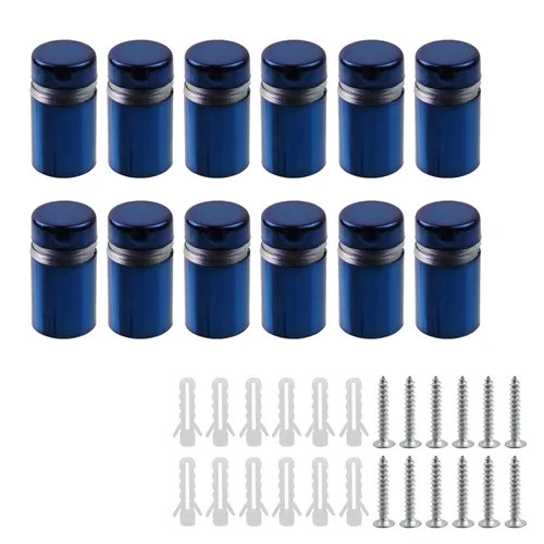 Miniatura 7 de Antrader Paquete de 12 Soportes Separadores de Vidrio de Acero Inoxidable de 3/4" x 1-1/5", Separadores de Pared Clavos de Ferretería Publicitarios