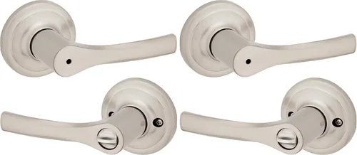 Miniatura 16 de Kwikset Henley - Manija de puerta de paso interior, manija para puertas de armario y pasillo, manija reversible sin bloqueo, níquel satinado