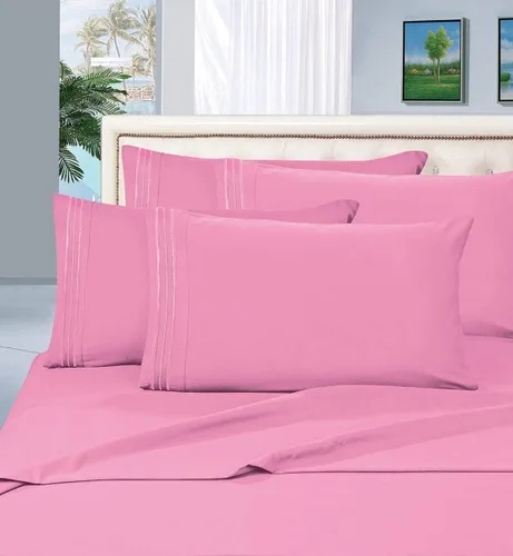 Miniatura 12 de Elegant Comfort Juego de sábanas de 4 piezas de calidad egipcia de 1500 hilos, ultra suave, resistente a las arrugas, la decoloración y las manchas