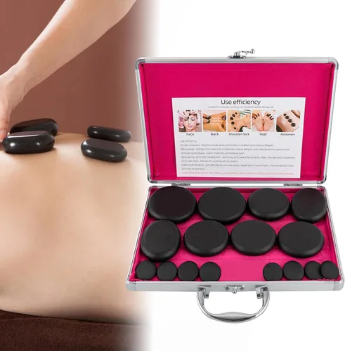Miniatura 3 de SHZICMY Hot Stones - Juego de masaje, 16 piedras calientes de basalto con kit de calentador para spa profesional o en casa, relajación, curación