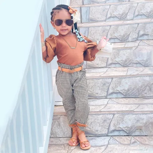 Miniatura 41 de GOOCHEER Conjunto de ropa de manga larga para niña pequeña, camisa y pantalones para niña, conjunto de ropa de primavera, otoño e invierno