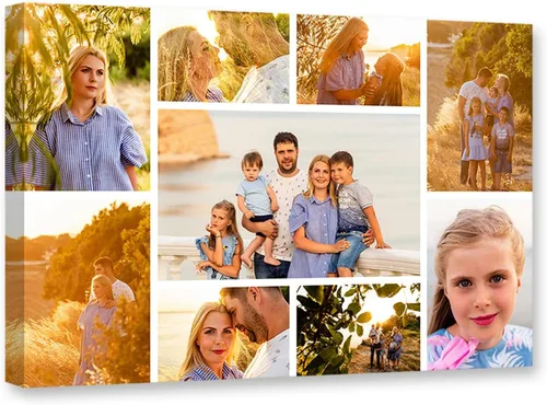 Miniatura 10 de DOARTDO 6 fotos de collage de fotos en lienzo, impresiones en lienzo personalizadas con tu familia, amigos y mascotas, marco de decoración de pared