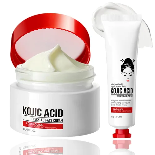 Crema de ácido kójico: removedor de manchas oscuras para rostro y cuerpo, crema iluminadora de piel para manchas de la edad, loción de ácido kójico