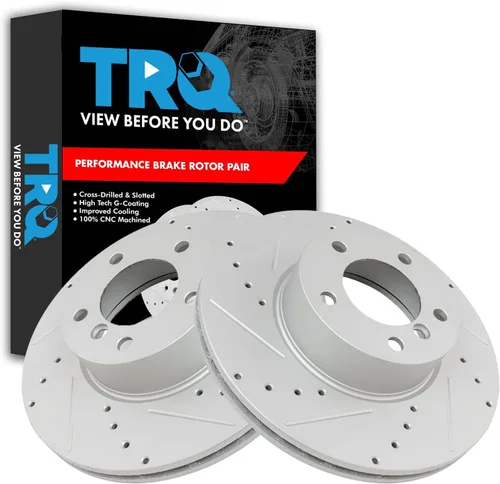 Miniatura 261 de TRQ Juego de rotores de freno de rendimiento trasero con revestimiento G premium compatible con Mazda 6 2014-2021