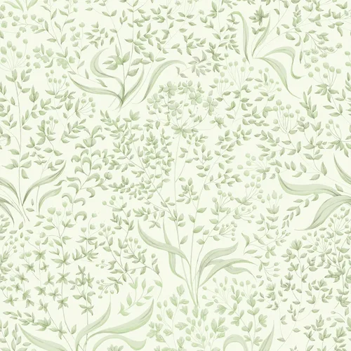 Simon&Siff Papel tapiz floral para despegar y pegar, diseño botánico de hojas verdes vintage, removible, 17.3 x 118 pulgadas, mural de decoración de